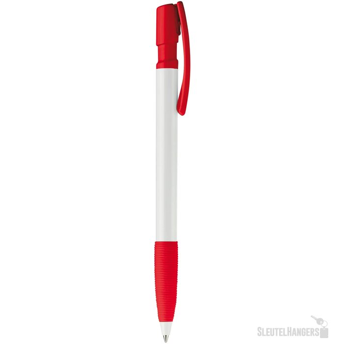 Balpen Nash grip hardcolour wit / rood