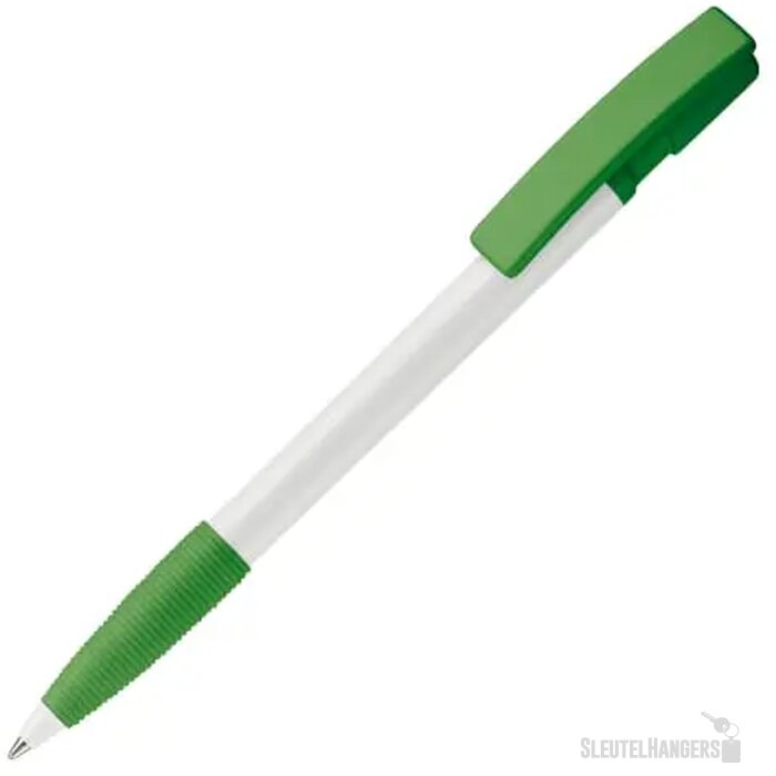 Balpen Nash grip hardcolour wit / groen