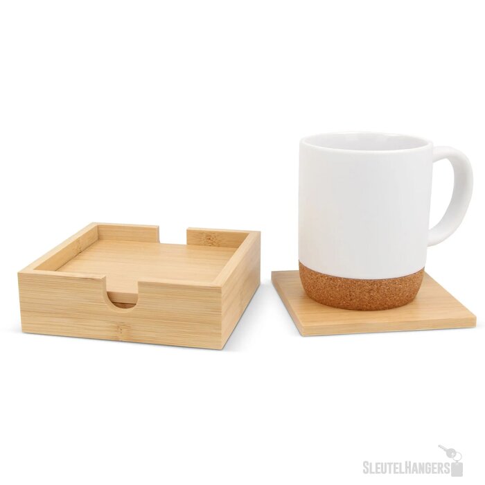 Bamboe onderzetterset (4 stuks) natuur