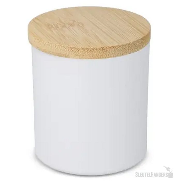 Bhakti plantaardige geurkaars in gerecycled aluminium potje wit