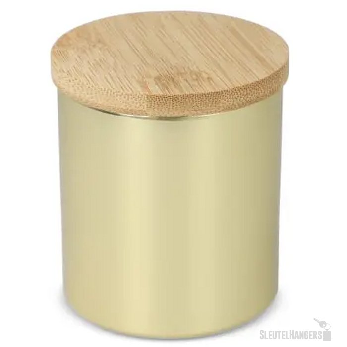 Bhakti plantaardige geurkaars in gerecycled aluminium potje goud