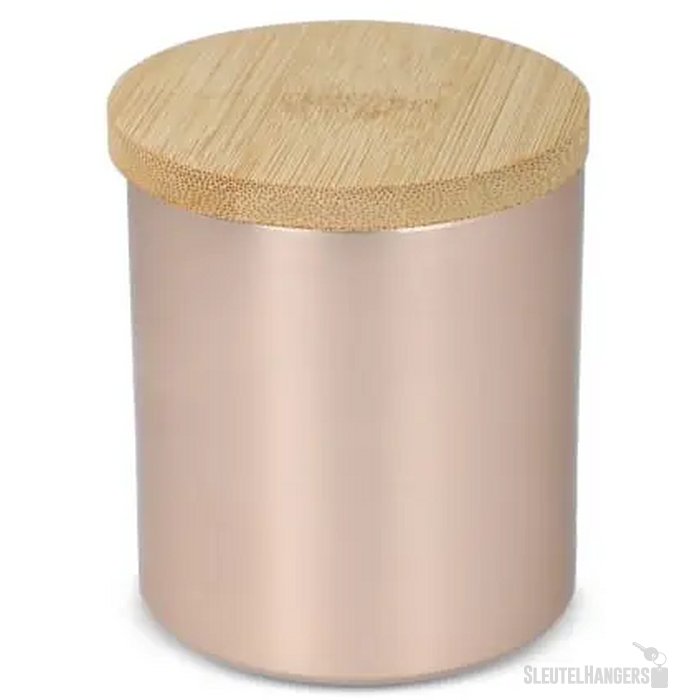 Bhakti plantaardige geurkaars in gerecycled aluminium potje rose goud