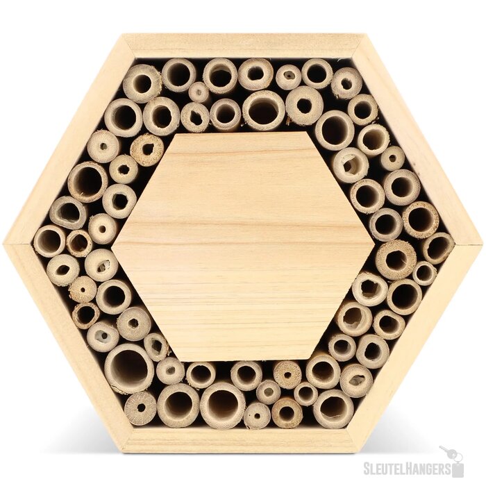 Bijenhuis van FSC-hout zeshoekig Naturel