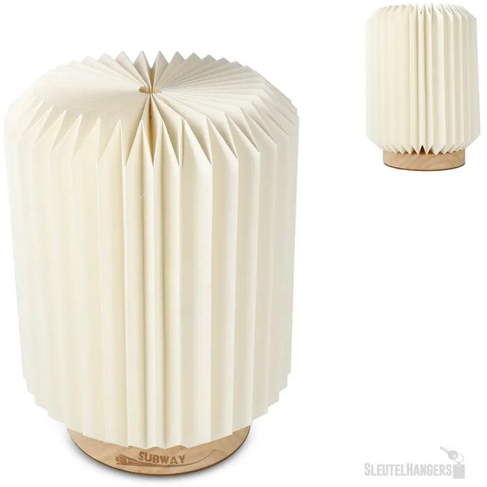 Coollux vouwbare papieren LED lamp Aurora op houten voet (22 cm)