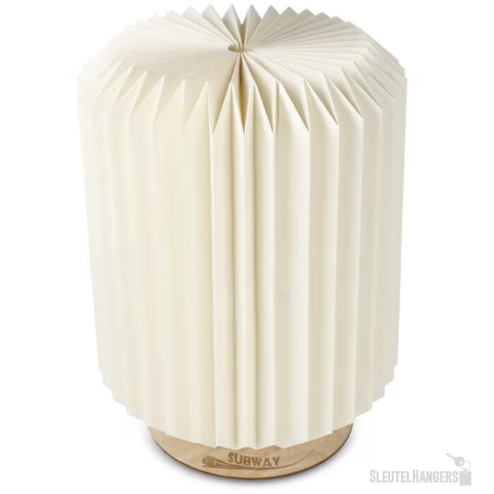 Coollux vouwbare papieren LED lamp Aurora op houten voet Naturel