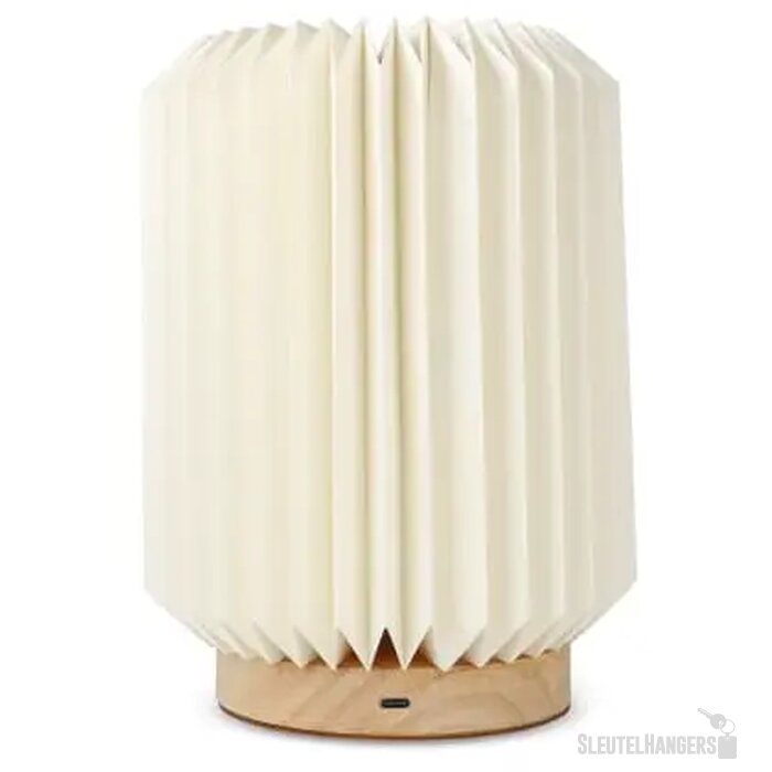 Coollux vouwbare papieren LED lamp Aurora op houten voet Naturel