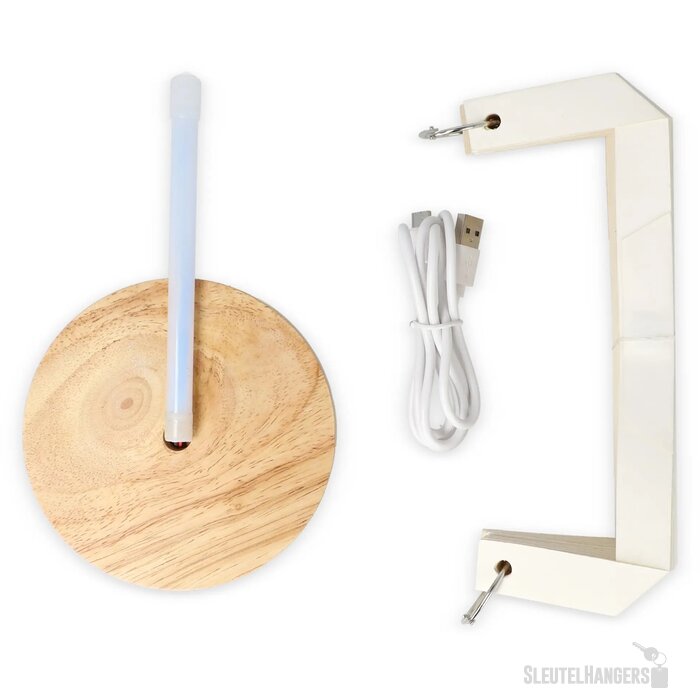 Coollux vouwbare papieren LED lamp Aurora op houten voet Naturel