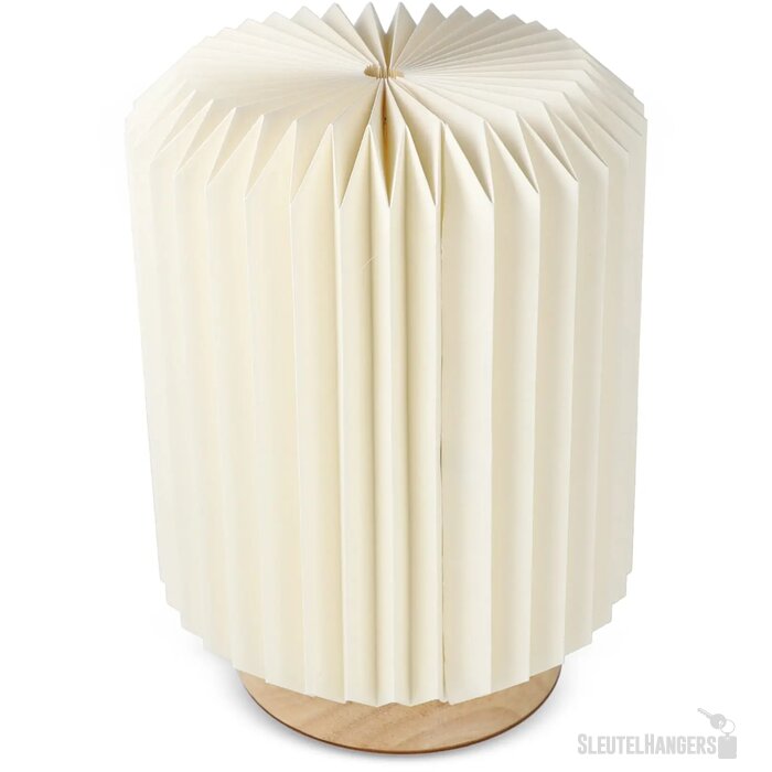 Coollux vouwbare papieren LED lamp Aurora op houten voet Naturel