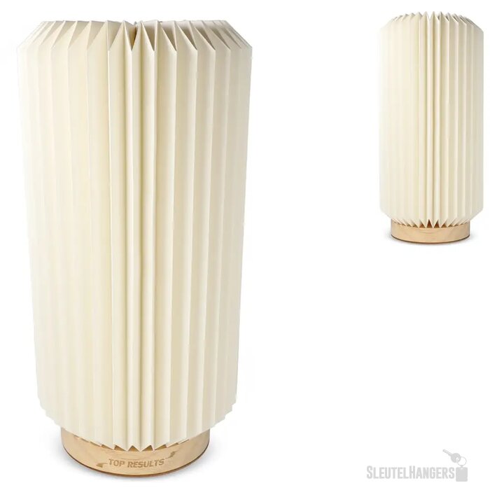 Coollux vouwbare papieren LED lamp Aurora Tall op houten voet (32 cm)