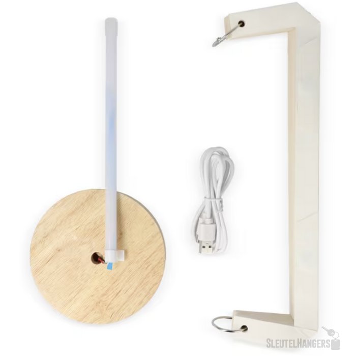 Coollux vouwbare papieren LED lamp Aurora Tall op houten voet, 32cm natuur