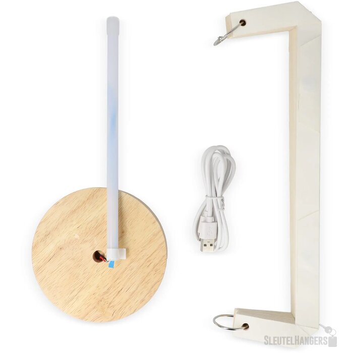 Coollux vouwbare papieren LED lamp Aurora Tall op houten voet, 32cm natuur