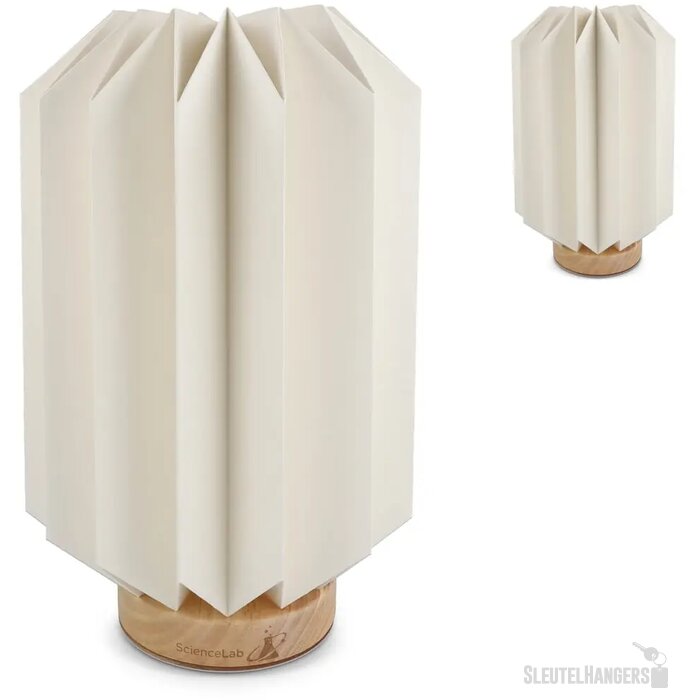 Coollux vouwbare papieren LED lamp Eos op houten voet