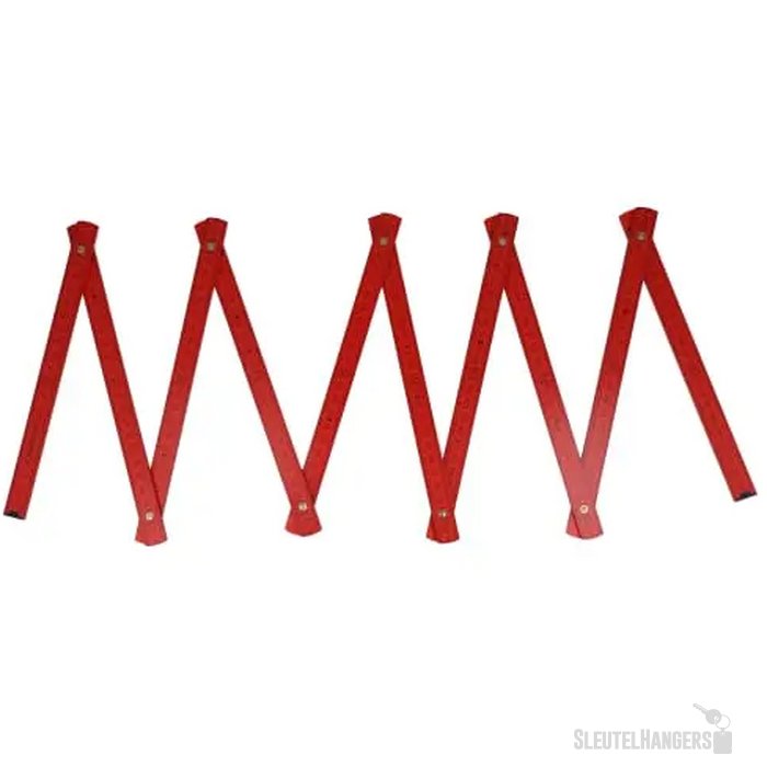 Duimstok hout 2m premium gekleurd rood