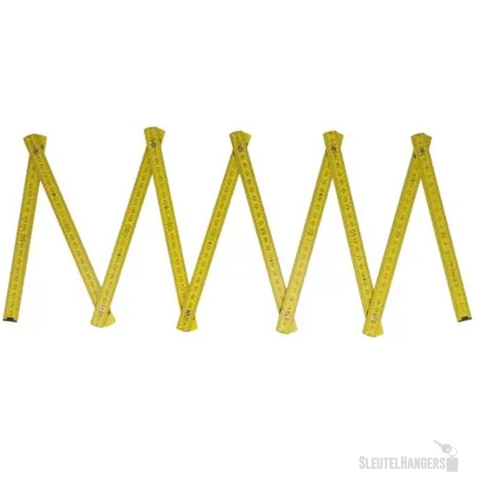 Duimstok hout 2m premium gekleurd geel