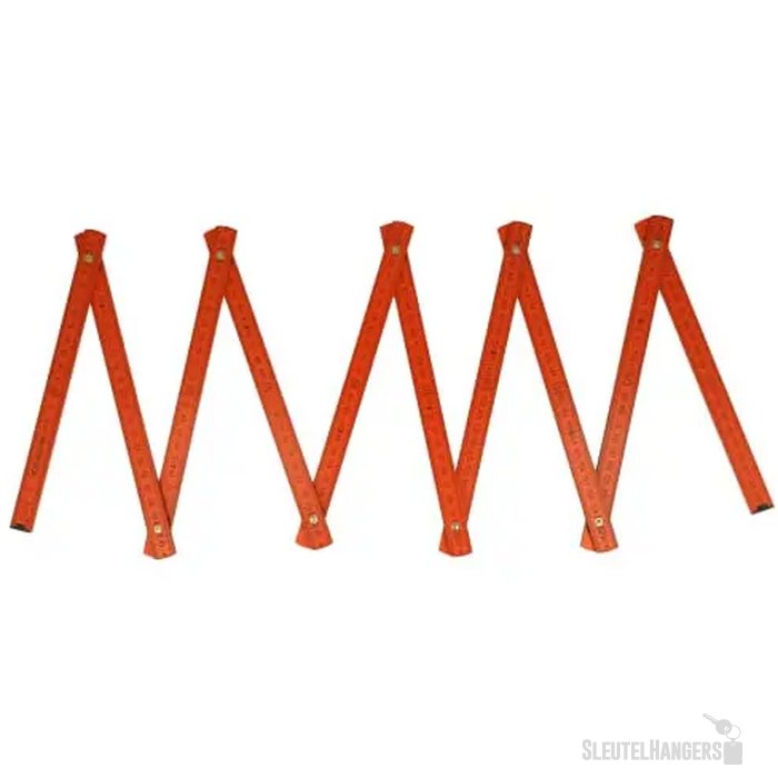 Duimstok hout 2m premium gekleurd oranje