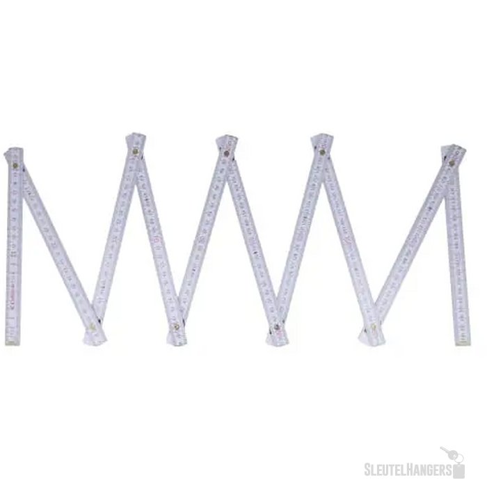 Duimstok hout 2m premium gekleurd wit