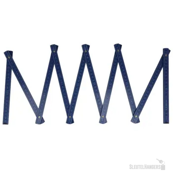 Duimstok hout 2m premium gekleurd donkerblauw