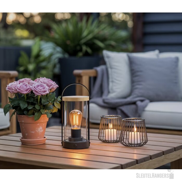 Edison Bamboe Lamp Zwart