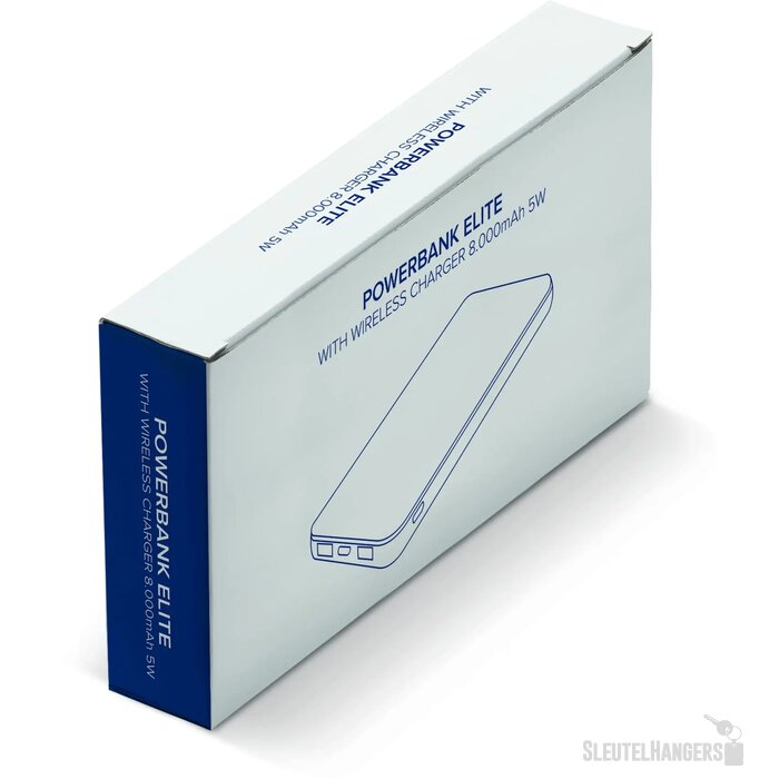 Elite Powerbank met Draadloze Oplader 8000mAh zilver