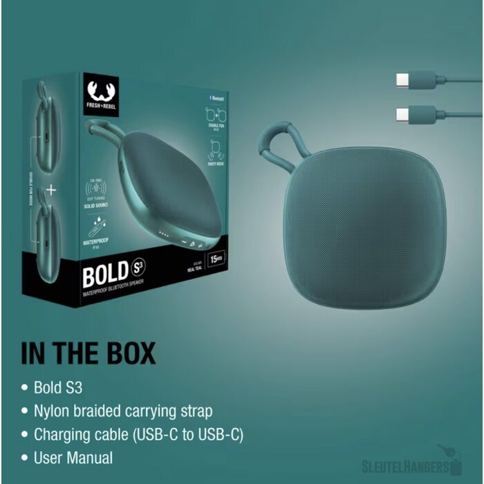 Fresh n Rebel Bold S3 Waterbestendige Bluetooth Speaker aqua