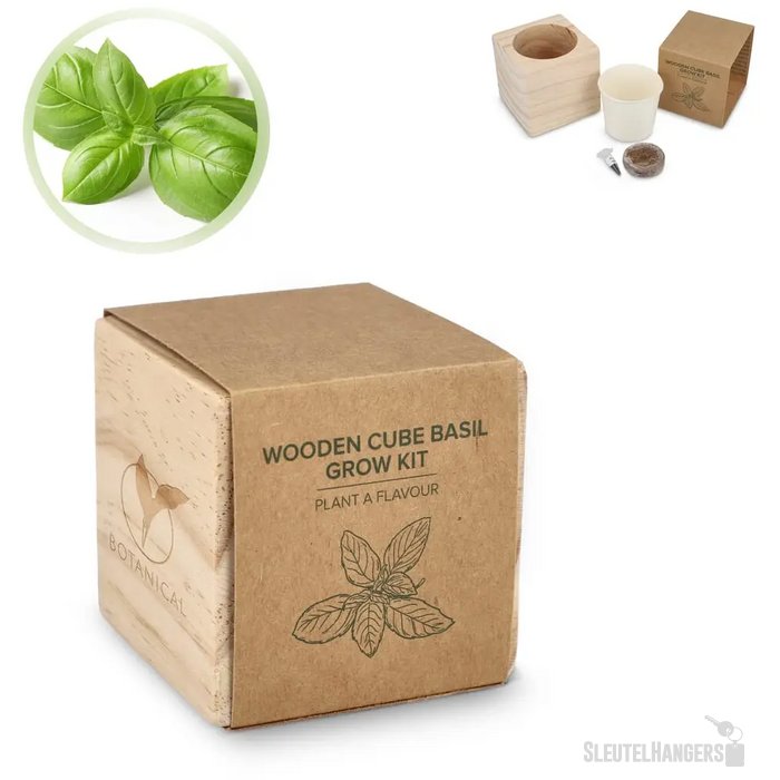FSC Houten Plantenbak Set – Basilicum