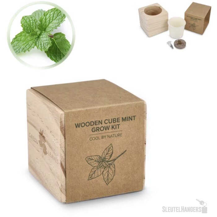 FSC Houten Plantenbak Set – Mint natuur