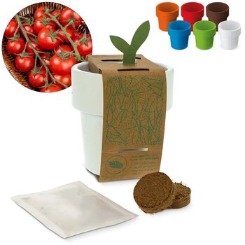 Hot-but-cool beker met kerstomaten zaadjes wit