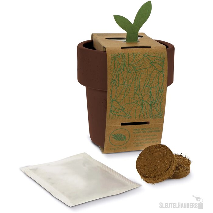 Hot-but-cool beker met kerstomaten zaadjes bruin