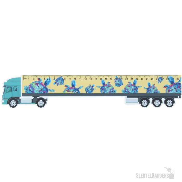 Liniaal In Vrachtwagen Vorm Wit