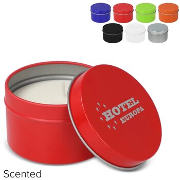 Kirtan plantaardige geurkaars in groot gerecycled blik wit