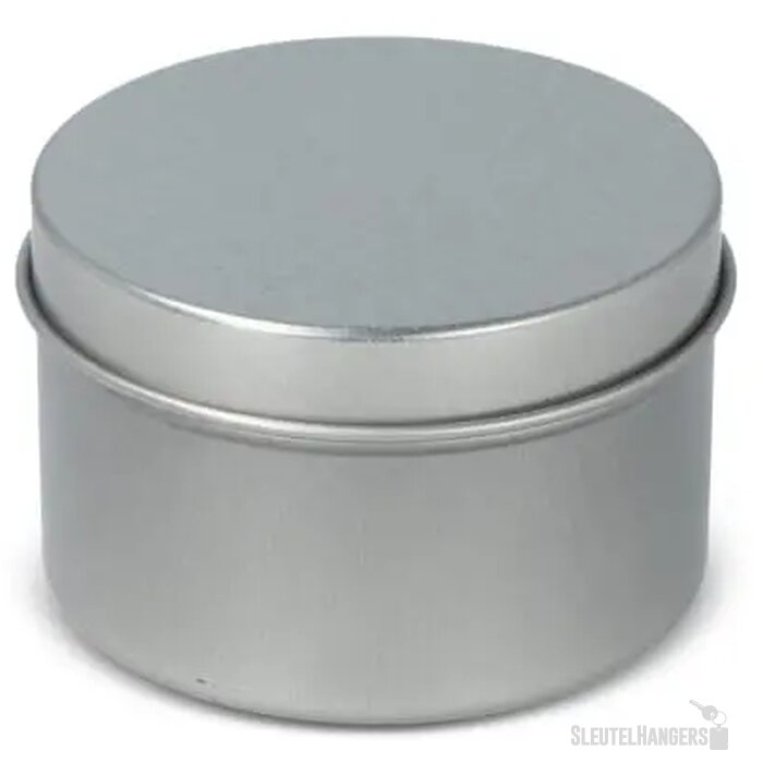 Kirtan plantaardige geurkaars in groot gerecycled blik zilver