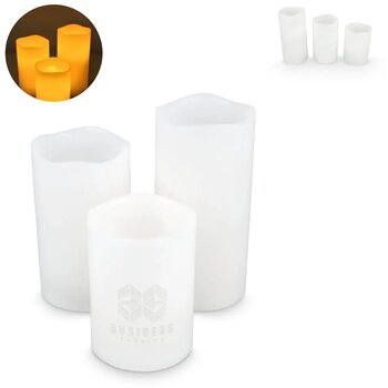 Koselys 3-delige set LED-waxkaarsen (op batterijen) ivoor