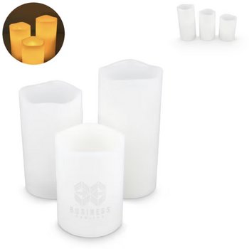 Koselys 3-delige set LED-waxkaarsen Ecru
