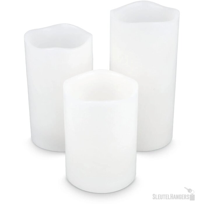 Koselys 3-delige set LED-waxkaarsen Ecru