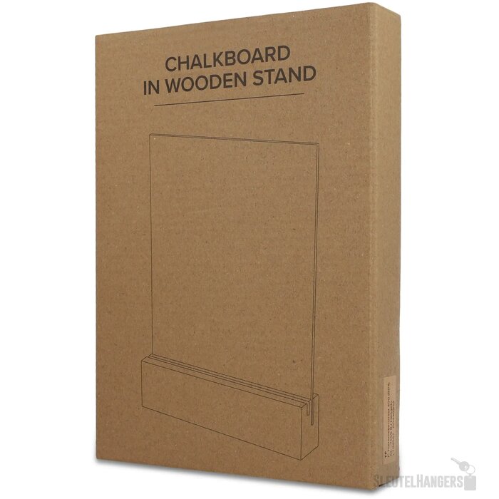 Krijtbord in houten standaard natuur