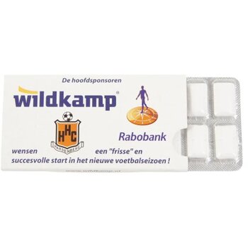 Kauwgum met Xylitol blister 12 stuks in kartonnen huls incl. full colour custom made Kauwgum met Xylitol blister 12 stuks in kartonnen huls incl. full colour custom made