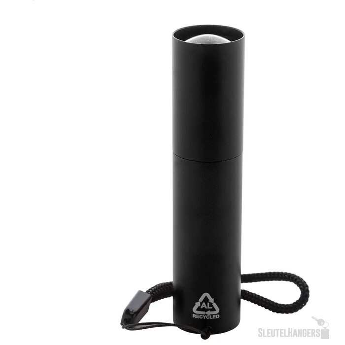 Chargelight Tone Oplaadbare Zaklamp Van Gerecycled Aluminium Zwart
