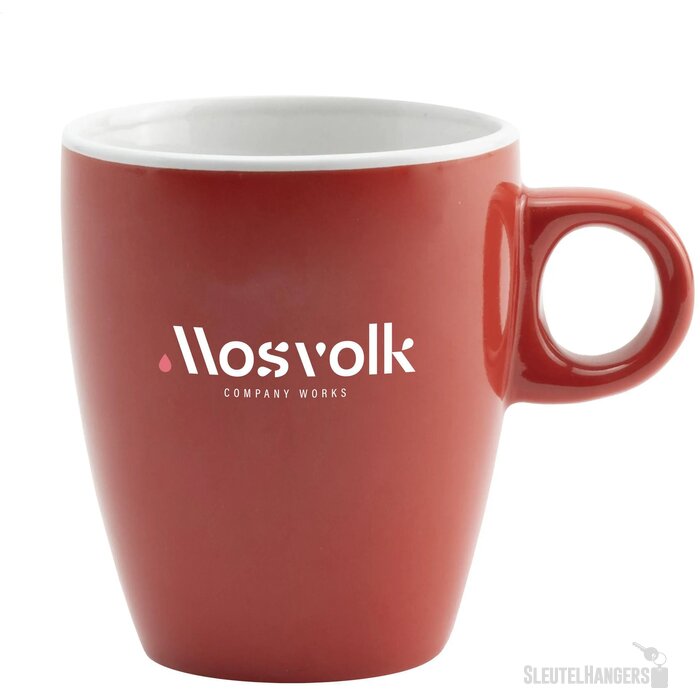 Koffiekopje Wit/Rood 200 ml