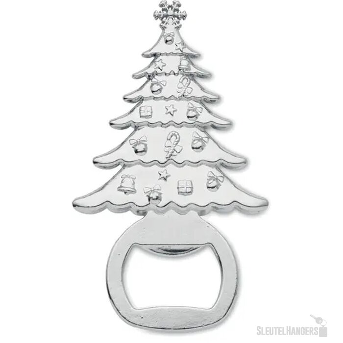 Flesopener kerstpatroon Notle mat zilver