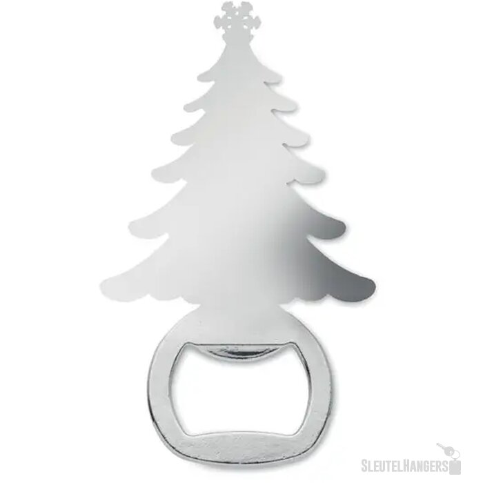 Flesopener kerstpatroon Notle mat zilver