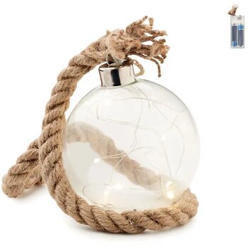 Glazen kerstbal led-lampje Baubli transparant
