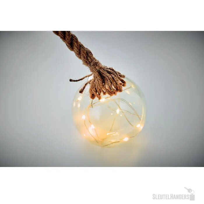 Glazen kerstbal led-lampje Baubli transparant