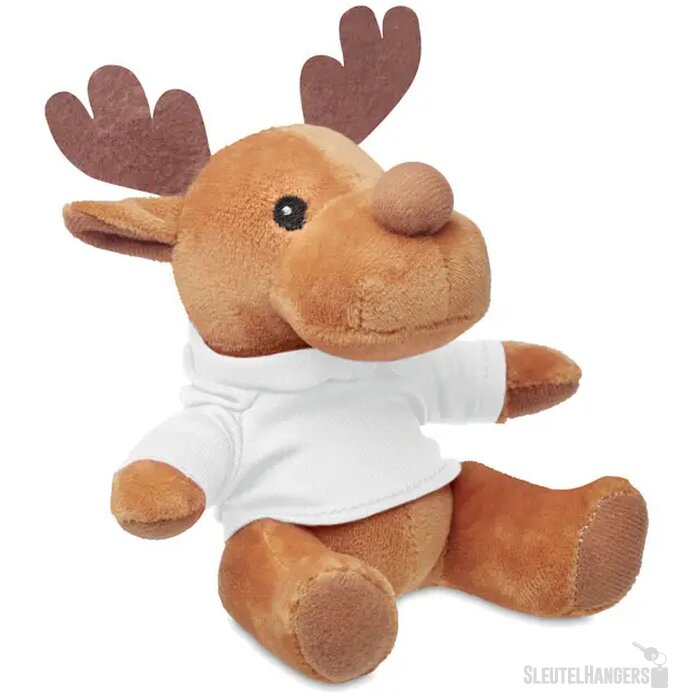 Rendier met hoodie Rudolph wit