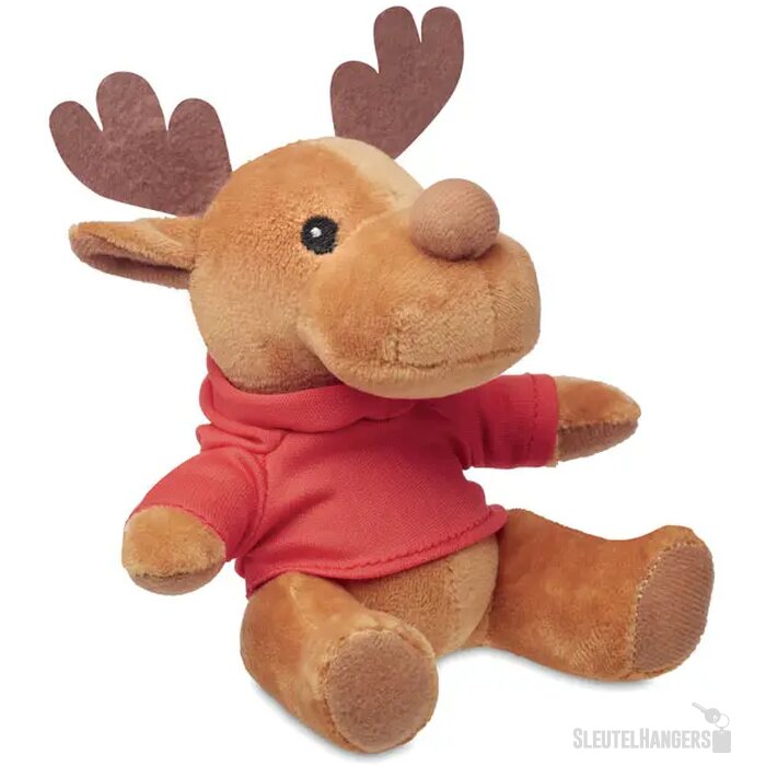 Rendier met hoodie Rudolph rood