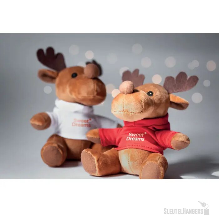 Rendier met hoodie Rudolph rood