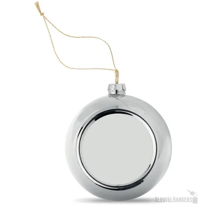 Sublimatie kerstbal Happy ball zilver