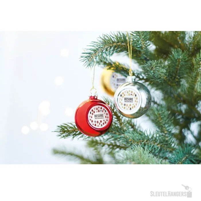 Sublimatie kerstbal Happy ball zilver