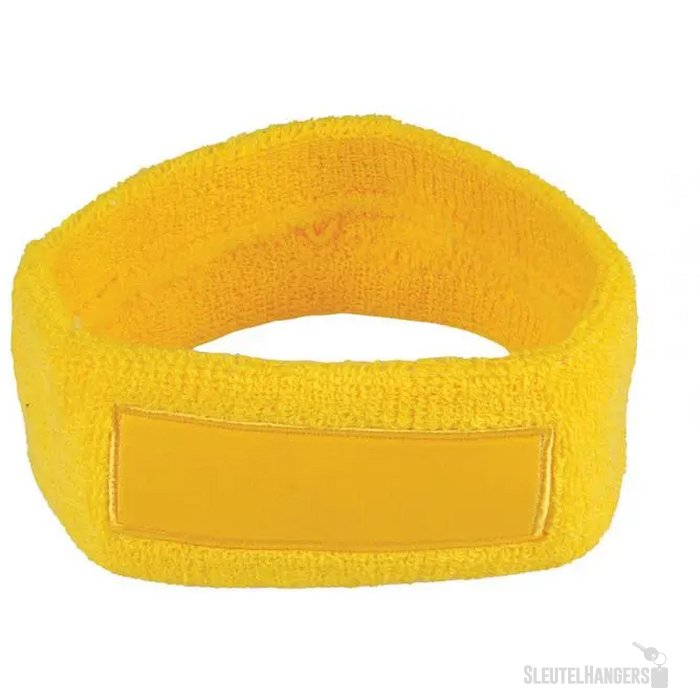 Hoofd Zweetband Met Label Geel