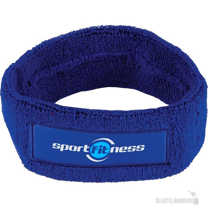 Hoofd Zweetband Met Label Marine Blauw