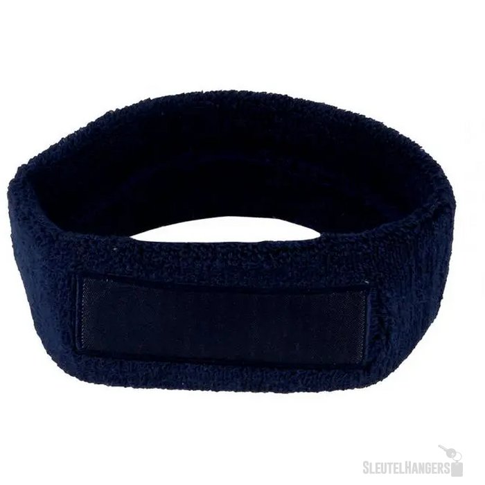 Hoofd Zweetband Met Label Marine Blauw
